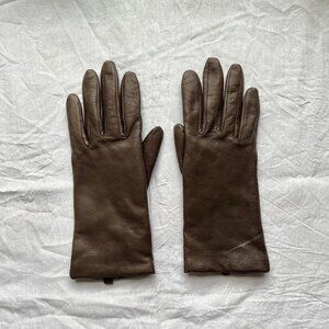 Brown genuine leather gloves. Size 7.5 (small)